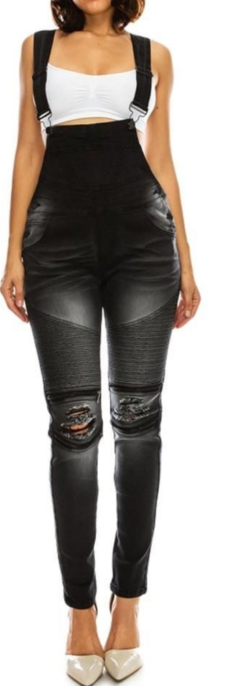 NWOT-Women's Moto Denim Twill Overalls